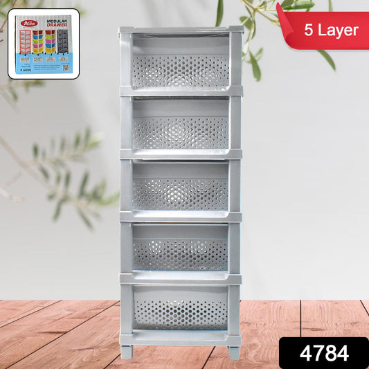 Multi-Purpose Anti-Slip 5 Layer Modular Drawer Storage System (68ÌÑ33 Cm)