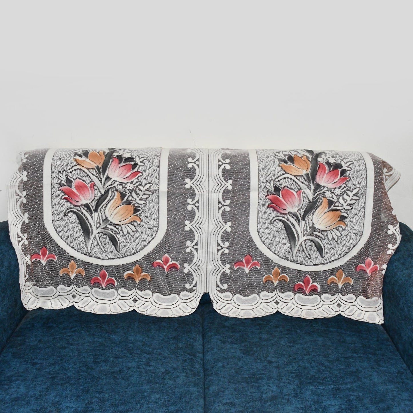 Floral Sofa Protector Runner - (1 Pc / 220x27 Inch)