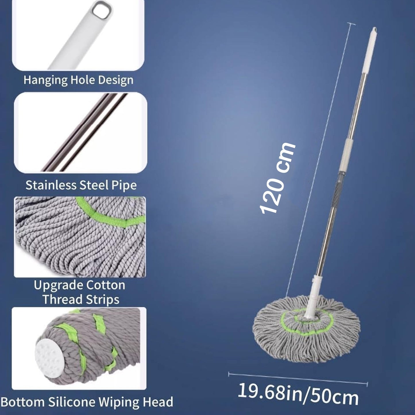 360å¡ Spin Mop Floor Cleaning Mop (1 Pc)